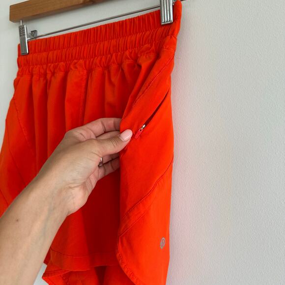 Lululemon Track That High-Rise Lined Short 5" Solar Orange - Picture 3 of 9